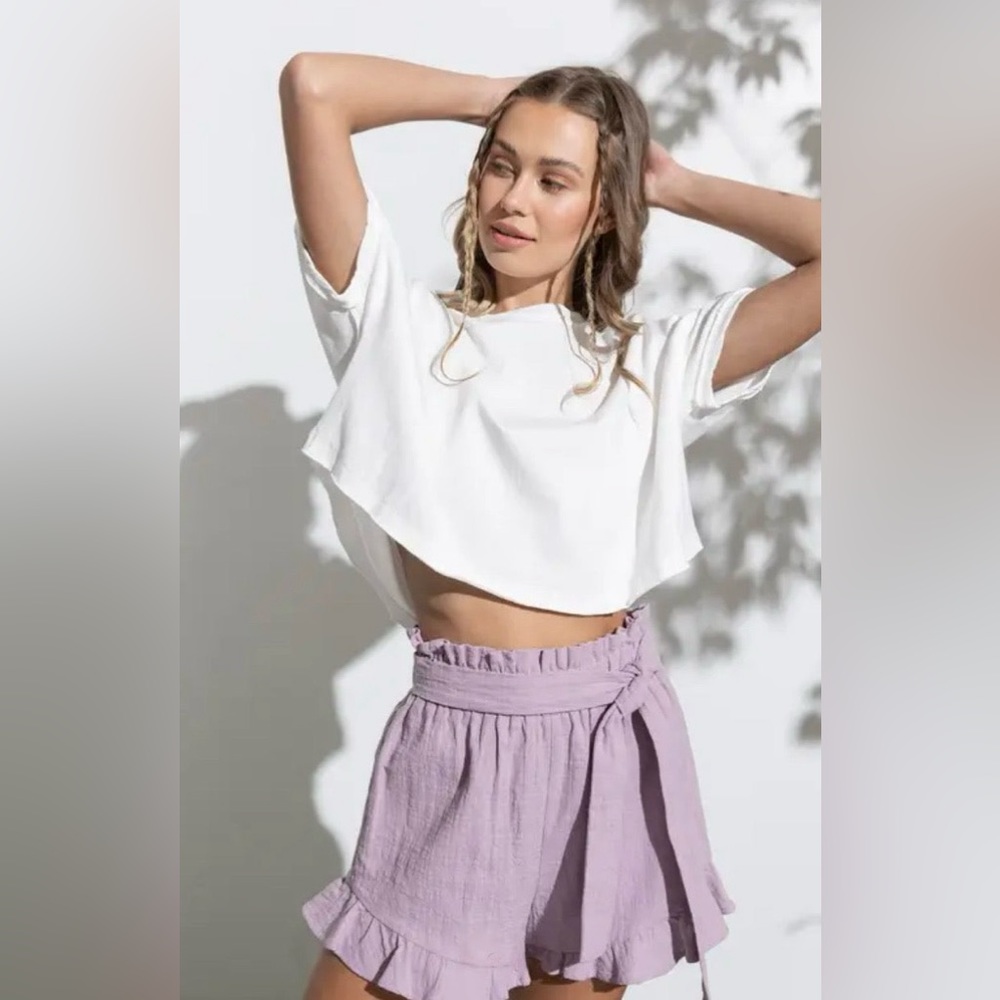NWT! Lavender Ruffle Shorts - Picture 3 of 6
